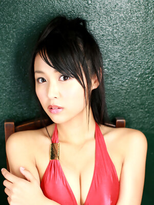 Miyu Watanabe Asian in red lingerie is a true delight for eyes